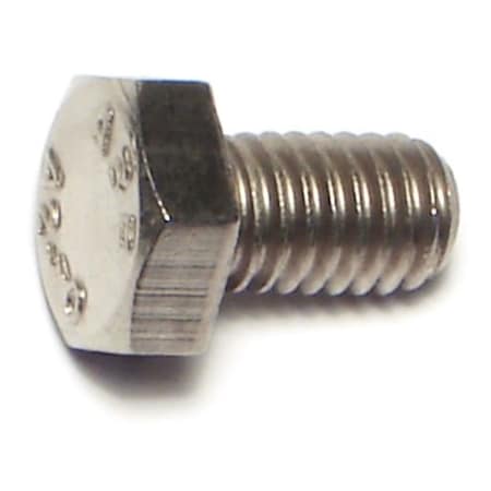 M6-1.00 Hex Head Cap Screw, 18-8 Stainless Steel, 10 Mm L, 10 PK